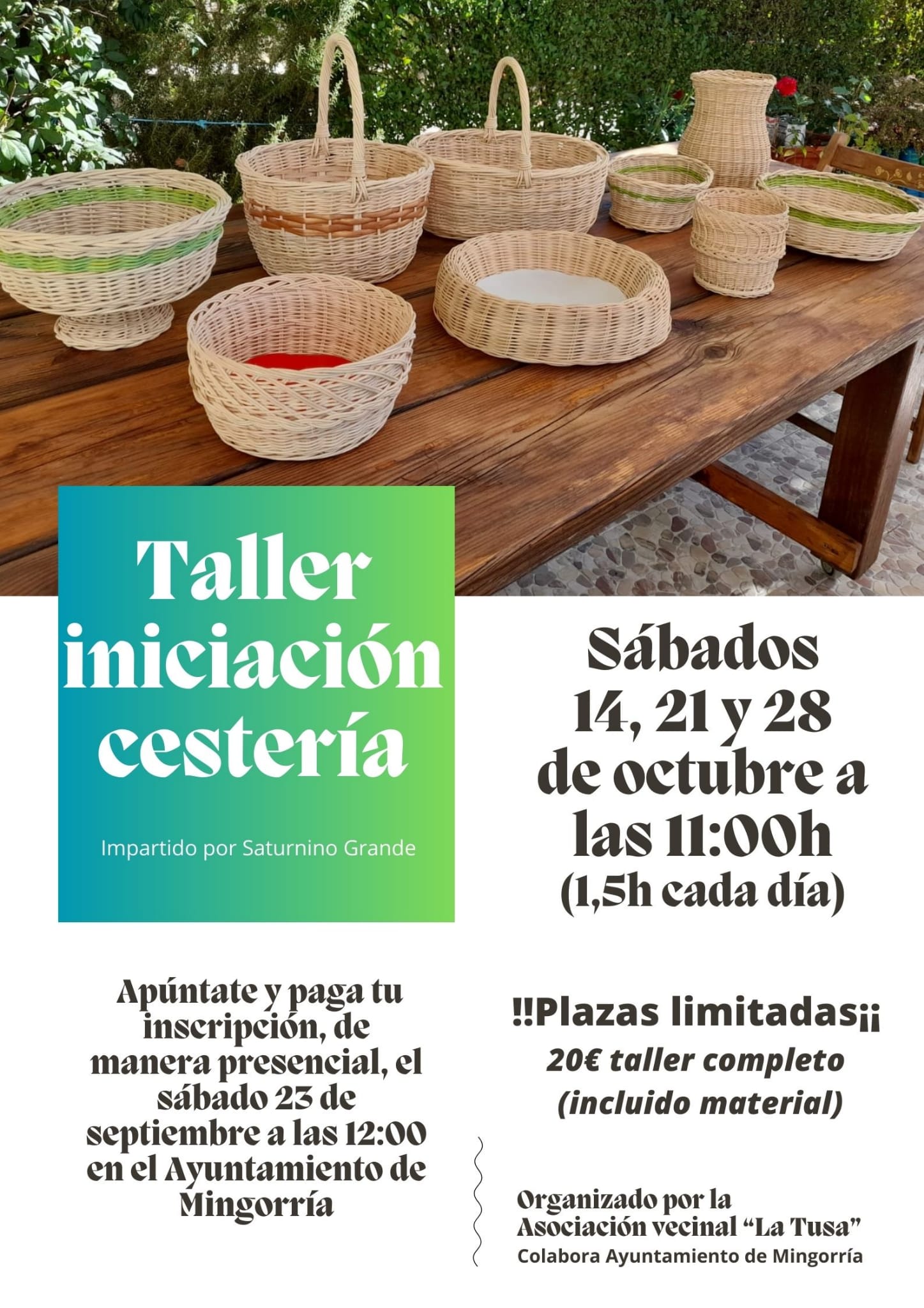 TALLER DE INICIACIÓN A LA CESTERÍA