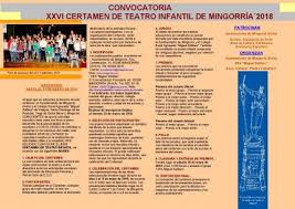 CONVOCATORIA DEL XXVI CERTAMEN DE TEATRO INFANTIL DE MINGORRÍA 